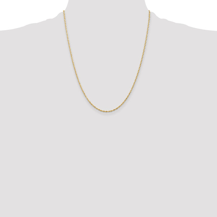 Shop 14K Gold 22-Inch 1.5mm Ultra Diamond-Cut Rope Chain - Stylish Luxury!-4