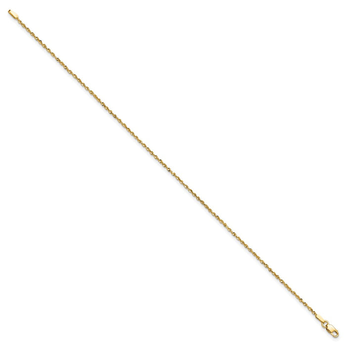 Exclusive 14K Gold 6-Inch 1.5mm Diamond-Cut Rope Chain - Stylish Luxury!-2