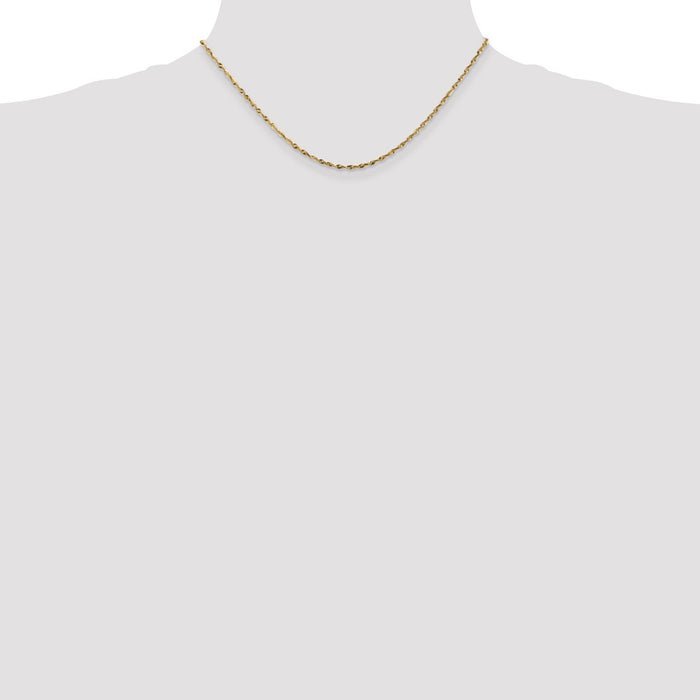 Shop Exclusive 14K Gold 1.8mm Diamond-Cut Rope Chain - 16-Inch Luxury Jewelry-4