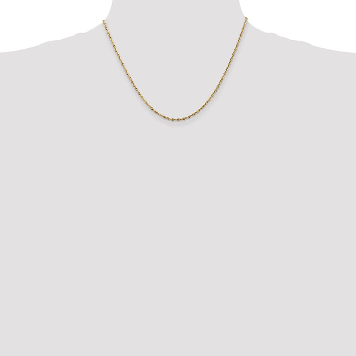 Shop 14K Gold 18-Inch 1.8mm Rope Chain | Luxury Ultra Diamond-Cut Design-4