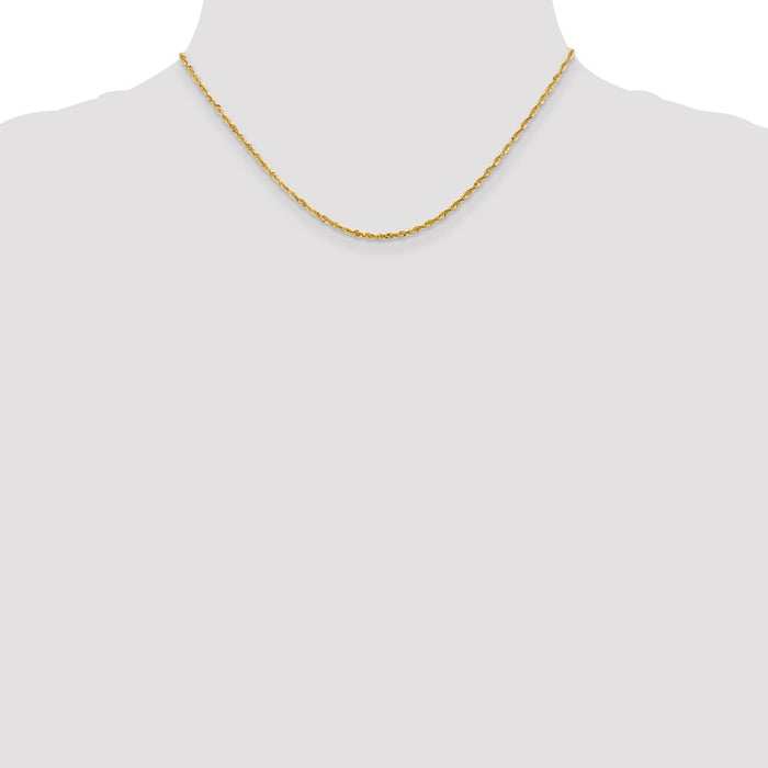 High-Quality 14K Gold 16-Inch 2mm Ultra Diamond-Cut Rope Chain - Stylish Value!-4