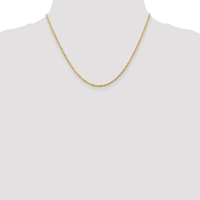 Buy 14K Gold 18-Inch 2mm Ultra Diamond-Cut Rope Chain - Stylish Lobster Clasp-4