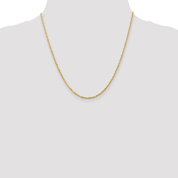 Exclusive 14K Gold 20-Inch 2mm Diamond-Cut Rope Chain - Stylish & Affordable-4