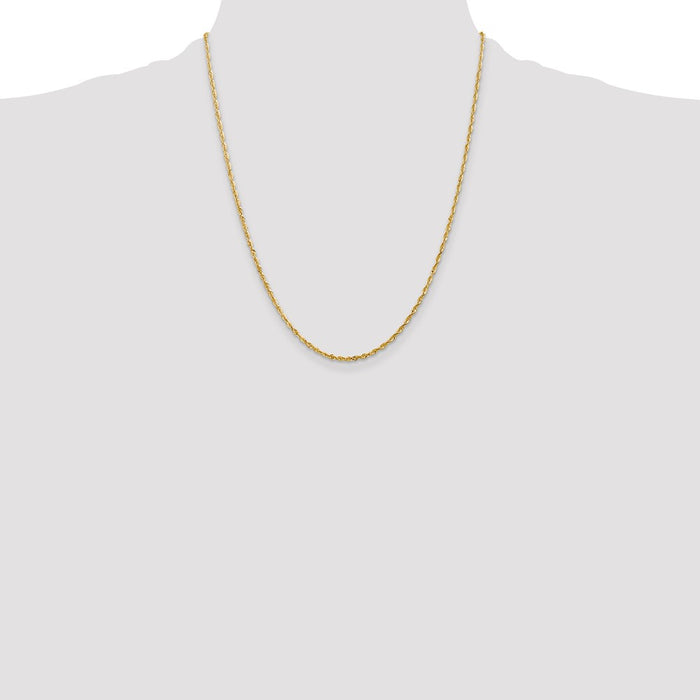 Shop 14K Gold 22-Inch 2mm Ultra Diamond-Cut Rope Chain - Stylish Luxury!-4