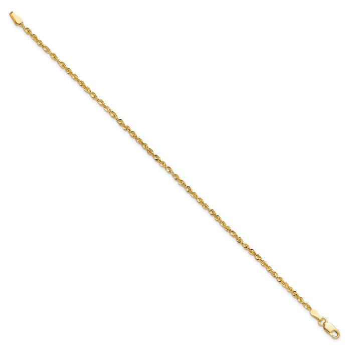High-Quality 14K Gold 7-Inch 2mm Ultra Diamond-Cut Rope Chain - Stylish Value!-2