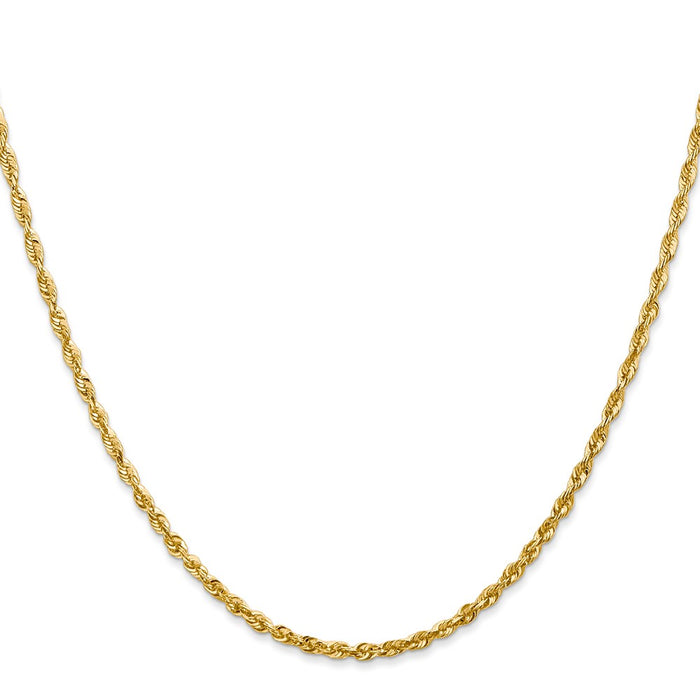 Buy 14K Gold 20-Inch 2.25mm Ultra Diamond-Cut Rope Chain - Stylish & Affordable-2
