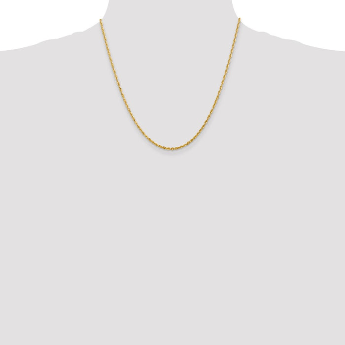Buy 14K Gold 20-Inch 2.25mm Ultra Diamond-Cut Rope Chain - Stylish & Affordable-4