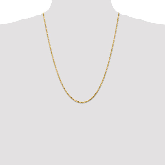 Buy Stylish 14K Gold 24-Inch 2.5mm Diamond-Cut Rope Chain - Luxury Value!-4