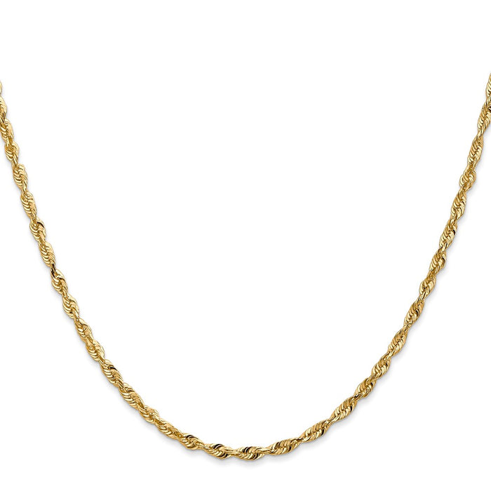 Order 14K Gold 20-Inch 2.5mm Diamond-Cut Rope Chain - Stylish & Durable-2