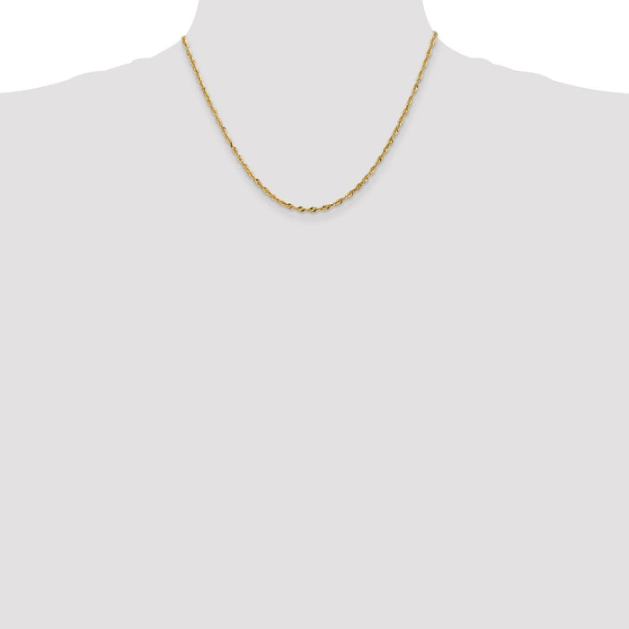 Shop Luxury 14K Gold 18-Inch 2.5mm Ultra Diamond-Cut Rope Chain-4