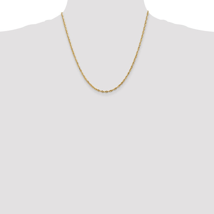 Order 14K Gold 20-Inch 2.5mm Diamond-Cut Rope Chain - Stylish & Durable-4