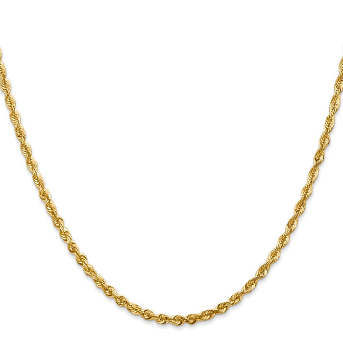 Shop 14K Gold 18-Inch Diamond-Cut Rope Chain - Stylish 2.75mm Design-2