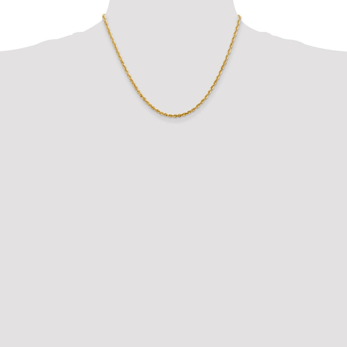Shop 14K Gold 18-Inch Diamond-Cut Rope Chain - Stylish 2.75mm Design-4