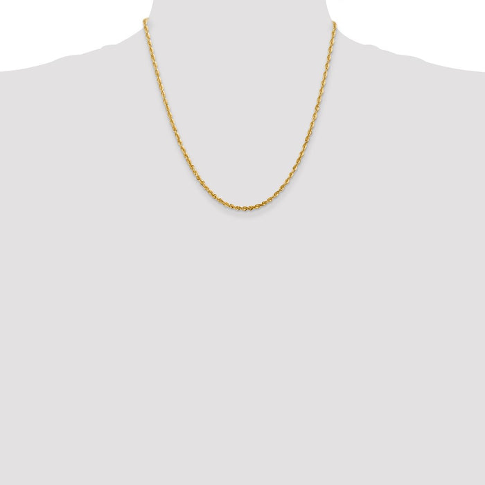 Buy 14K Gold 20-Inch Ultra Diamond-Cut Rope Chain - Stylish 2.75mm Design-4