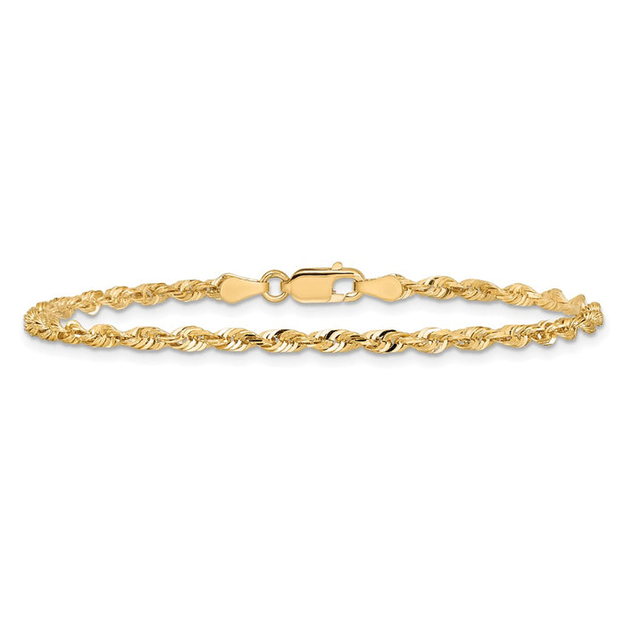Shop 14K Gold 10-Inch 2.75mm Ultra Diamond-Cut Rope Anklet - Stylish Luxury!-3