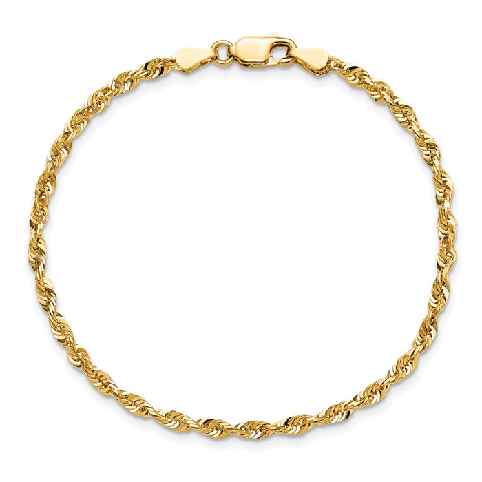 Shop 14K Gold 9-Inch 2.75mm Ultra Diamond-Cut Rope Anklet - Stylish Luxury!-4