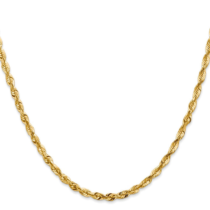 High-Quality 14K Gold 20-Inch 4mm Diamond-Cut Rope Chain - Stylish Value-2