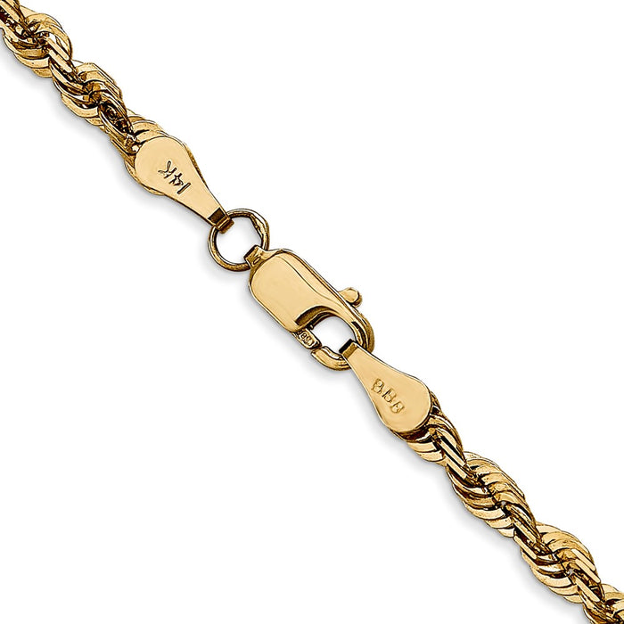 High-Quality 14K Gold 20-Inch 4mm Diamond-Cut Rope Chain - Stylish Value-3