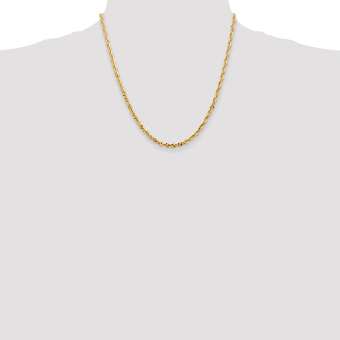 High-Quality 14K Gold 20-Inch 4mm Diamond-Cut Rope Chain - Stylish Value-4