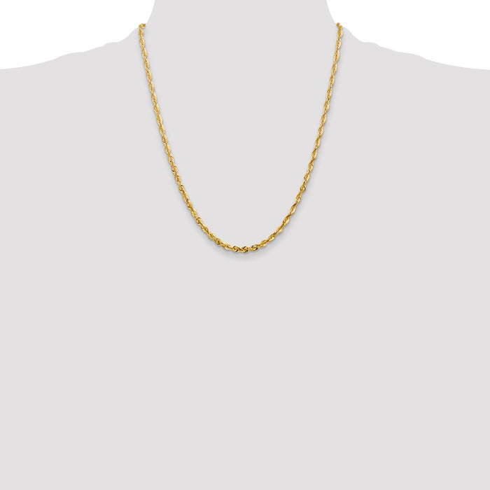Shop Stylish 22-Inch 4mm 14K Gold Ultra Diamond-Cut Rope Chain - Luxury Value!-4