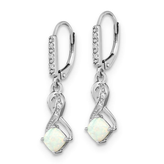 Exclusive Sterling Silver Opal & Diamond Dangle Earrings | Stylish Design