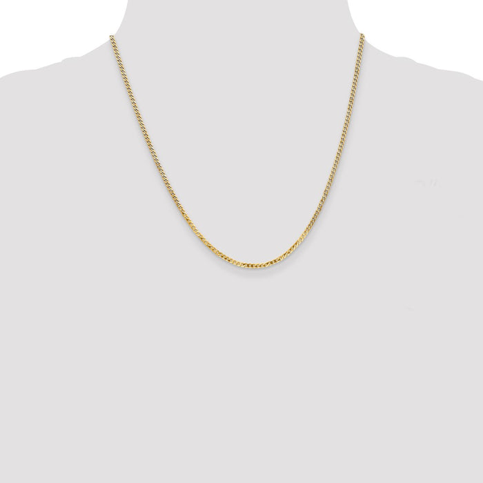 Shop Stylish 14K Gold 20-Inch Flat Beveled Curb Chain - 2.2mm Lobster Clasp-4