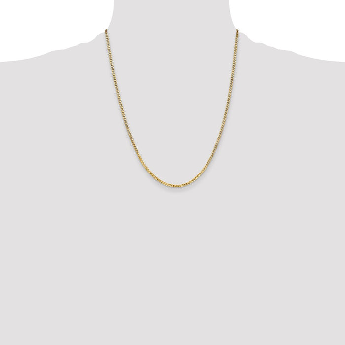 Buy Stylish 14K Gold 22-Inch Flat Beveled Curb Chain - 2.2mm Luxury Quality-4
