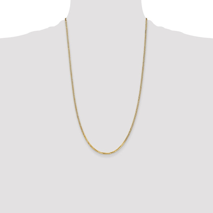 Buy Stylish 14K Gold 26-Inch Flat Beveled Curb Chain - 2.2mm Luxury Design-4