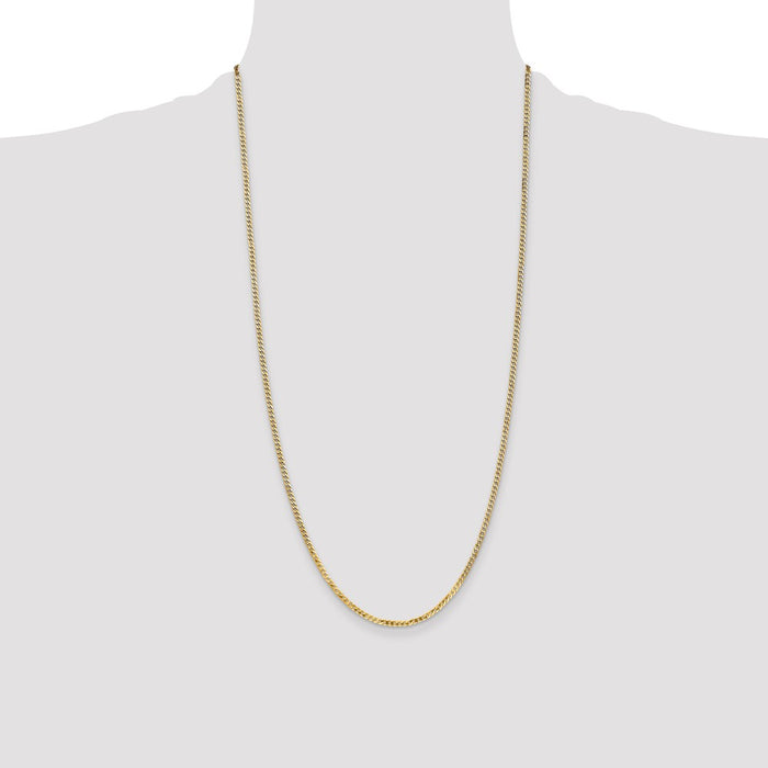 Shop 14K Gold 28-Inch Flat Beveled Curb Chain, Stylish 2.2mm Design!-4