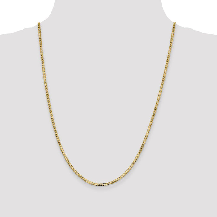 Shop Stylish 14K Gold 24-Inch Flat Beveled Curb Chain - 2.3mm, Luxury Design-4