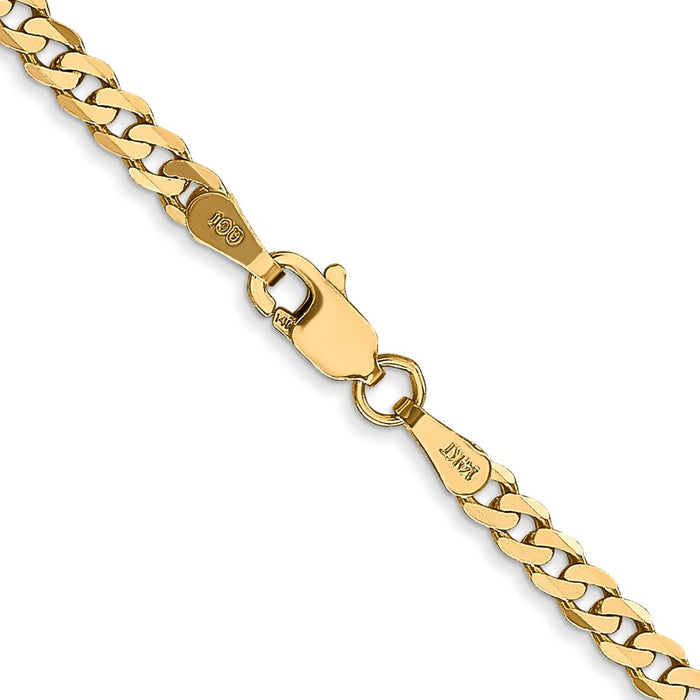 Exclusive 22-Inch 14K Gold 2.9mm Flat Beveled Curb Chain - Stylish Luxury!-3