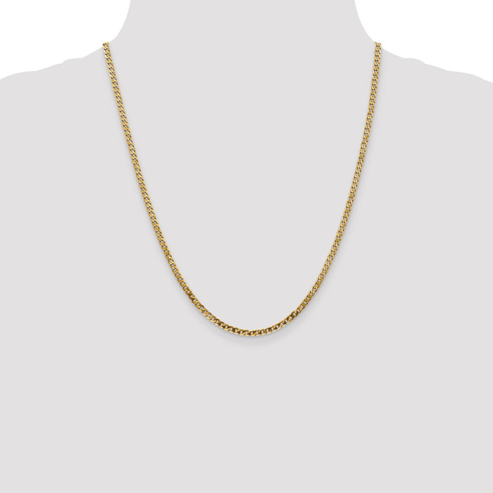 Exclusive 22-Inch 14K Gold 2.9mm Flat Beveled Curb Chain - Stylish Luxury!-4