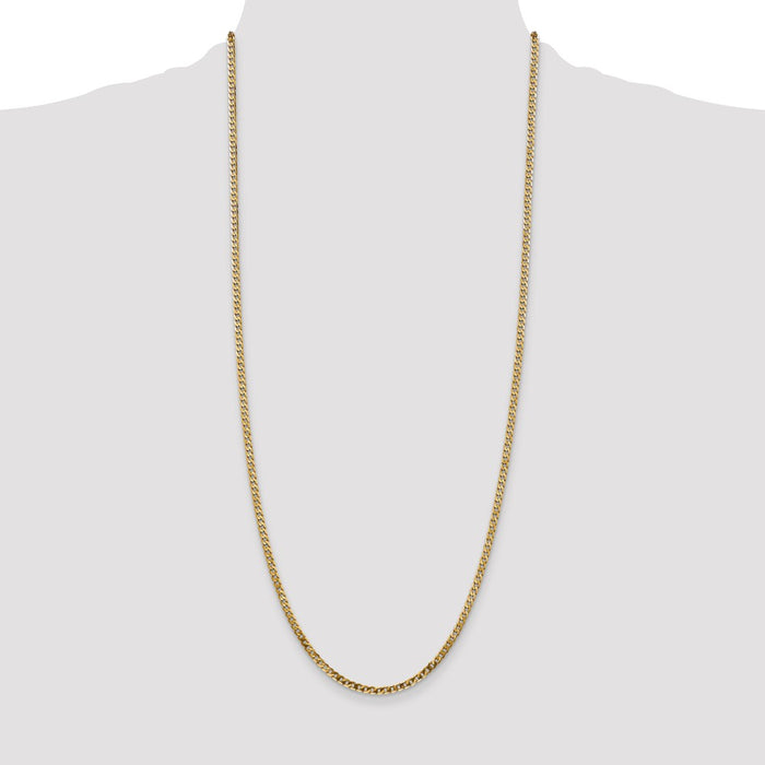 Exclusive 14K Gold 30-Inch 2.9mm Flat Beveled Curb Chain - Stylish Value!-4