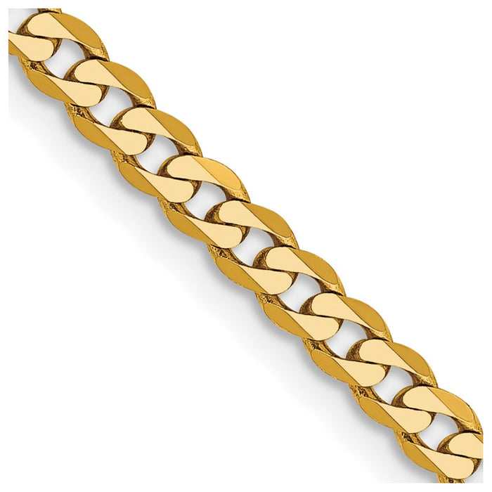Exclusive 22-Inch 14K Gold 2.9mm Flat Beveled Curb Chain - Stylish Luxury!-1