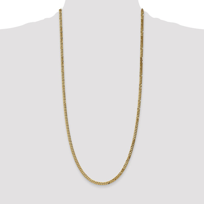 Buy Stylish 14K Gold 30-Inch Flat Beveled Curb Chain, 3.9mm, Lobster Clasp-4