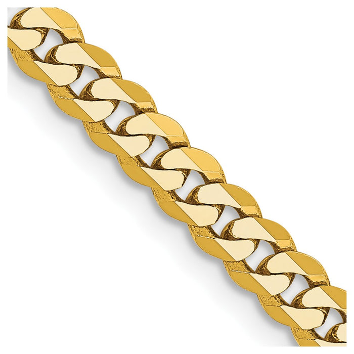 Shop Stylish 14K Gold 22-Inch Flat Beveled Curb Chain - 3.9mm Luxury Design-1