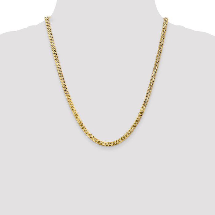 Exclusive 14K Gold 22-Inch Flat Beveled Curb Chain - Stylish 4.75mm Design-4