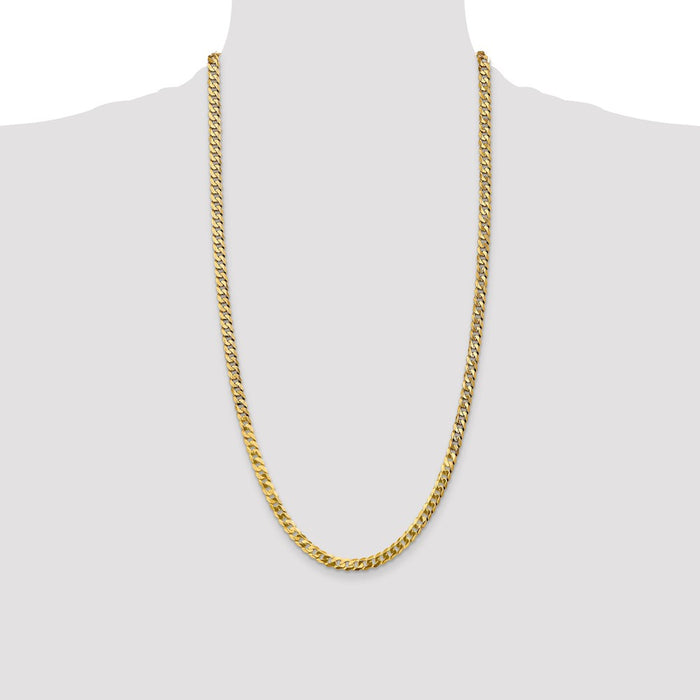 Shop Exclusive 28-Inch 14K Gold 4.75mm Flat Beveled Curb Chain - Stylish Value!-4