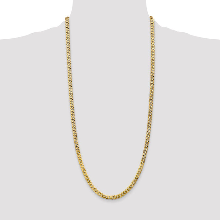 Shop 14K Gold 30-Inch Flat Beveled Curb Chain, 4.75mm, Stylish & Durable-4