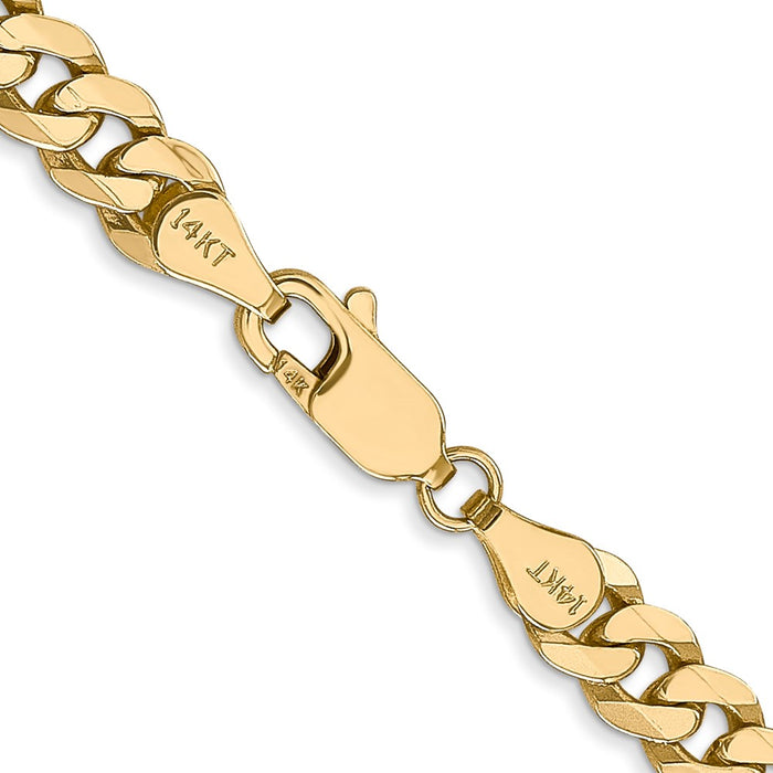 Buy 14K Gold 28-Inch 5.75mm Stylish Flat Beveled Curb Chain, Lobster Clasp-3