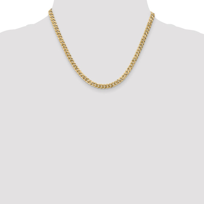Shop Stylish 14K Gold 18-Inch 5.75mm Flat Beveled Curb Chain - Luxury Design-4