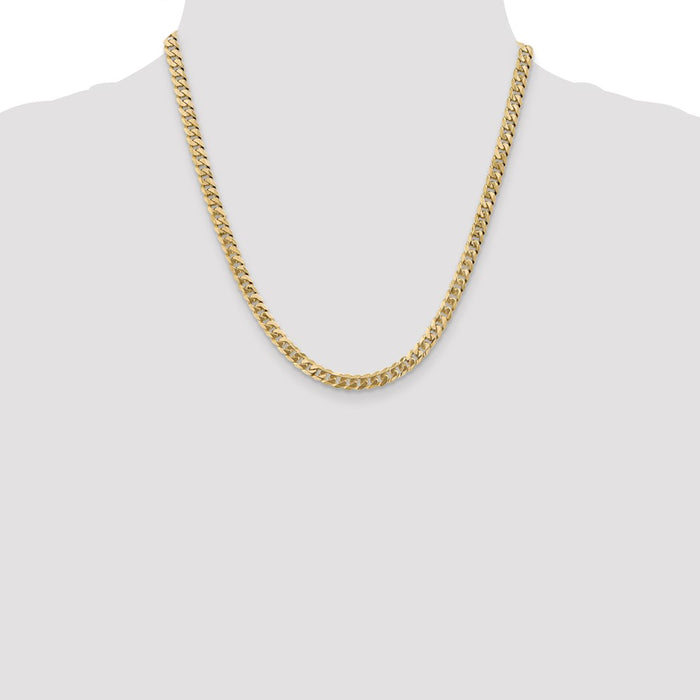 Order 14K Gold 20-Inch 5.75mm Flat Beveled Curb Chain - Stylish & Affordable!-4