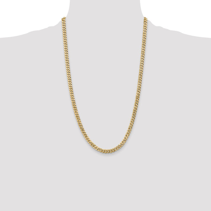 Shop 14K Gold 26-Inch Flat Beveled Curb Chain, Stylish 5.75mm Design!-4