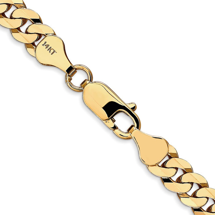 Order 14K Gold 24-Inch 6.25mm Flat Beveled Curb Chain - Stylish & Durable-3