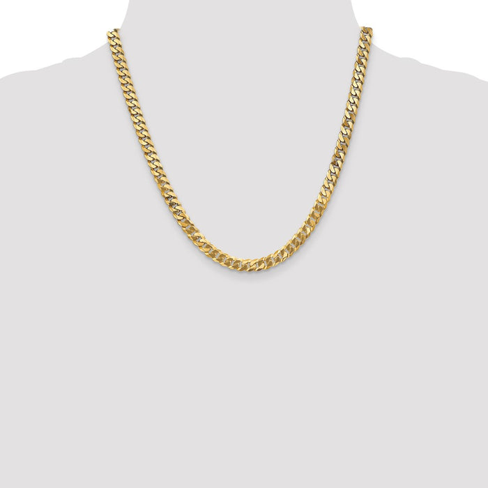 Shop 14K Gold 20-Inch 6.25mm Curb Chain - Stylish & Affordable Luxury Piece!-4