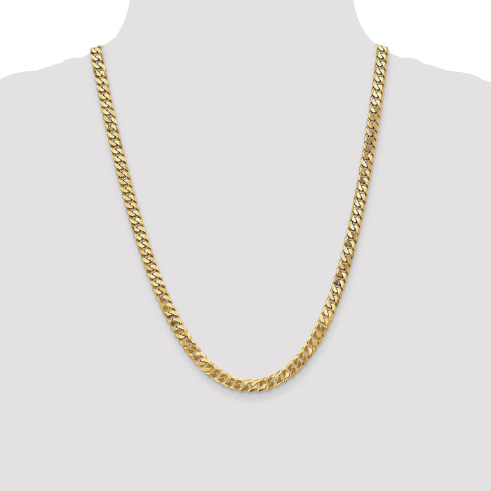 Order 14K Gold 24-Inch 6.25mm Flat Beveled Curb Chain - Stylish & Durable-4