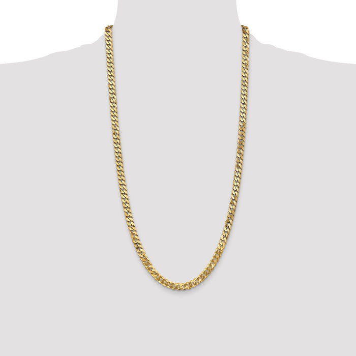 Buy Stylish 14K Gold 28-Inch Flat Beveled Curb Chain - 6.25mm Luxury Look-4