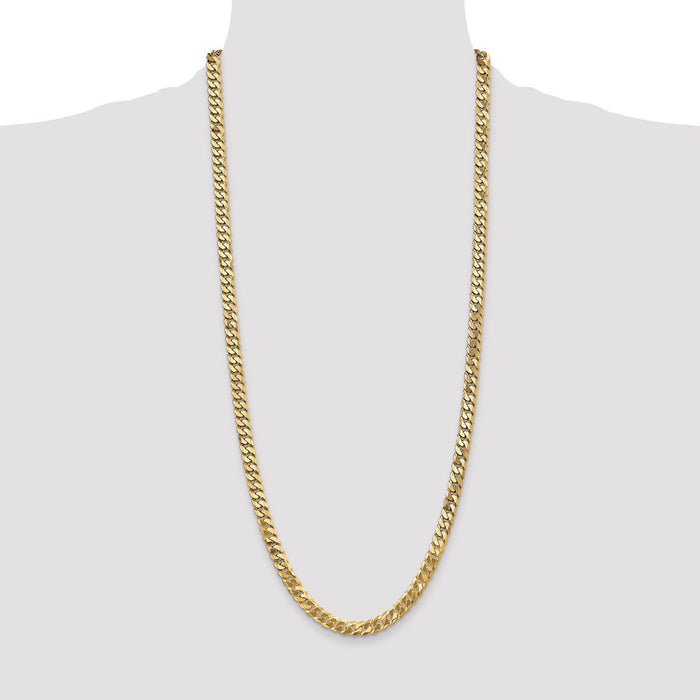 High-Quality 14K Gold 30-Inch 6.25mm Curb Chain - Stylish & Affordable Luxury-4