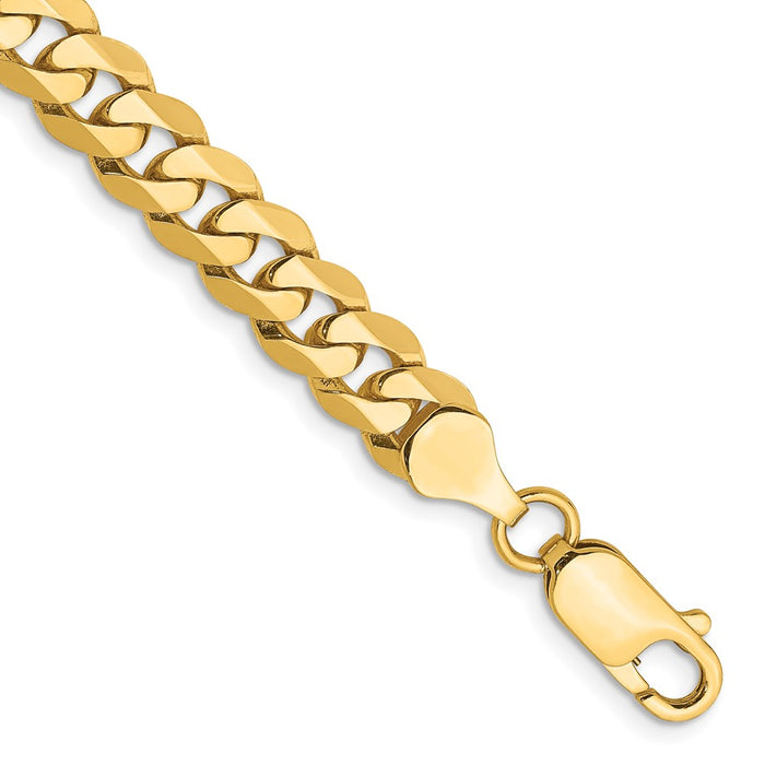 Shop Exclusive 14K Gold 8-Inch Beveled Curb Bracelet with 7.25mm Links-1