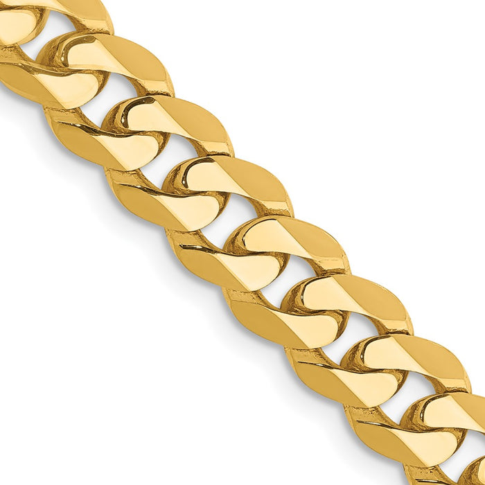 Buy Stylish 14K Gold 18-Inch Flat Beveled Curb Chain - 7.25mm Luxury Accessory-1